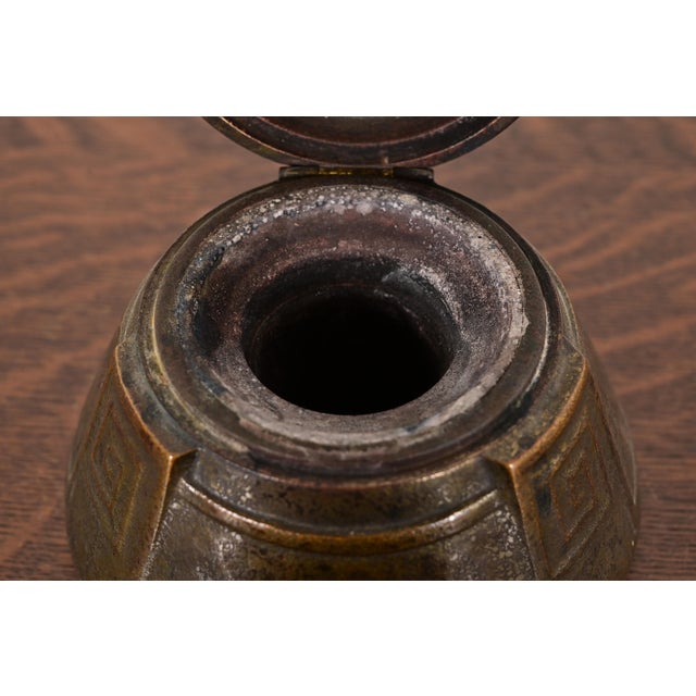 Tiffany Studios New York Greek Key Bronze Inkwell For Sale - Image 9 of 15