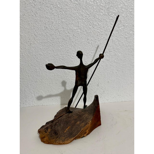 Milton Hebald, Milton Hebald Mid Century Bronze & Wood Sculpture Wpa Artist Modernist Americana For Sale - Image 10 of 12