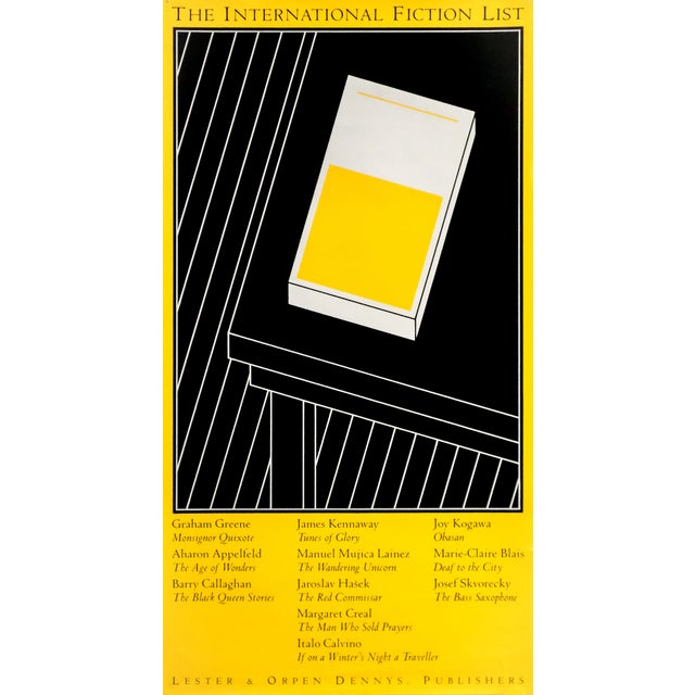 Modern 1980s Canadian Literary Poster, the International Fiction List -Lester & Orpen Dennys, Publishers For Sale - Image 3 of 6