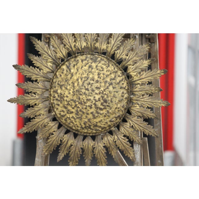 Gilt Sun Wall or Ceiling Light, France, 1950s For Sale - Image 9 of 18