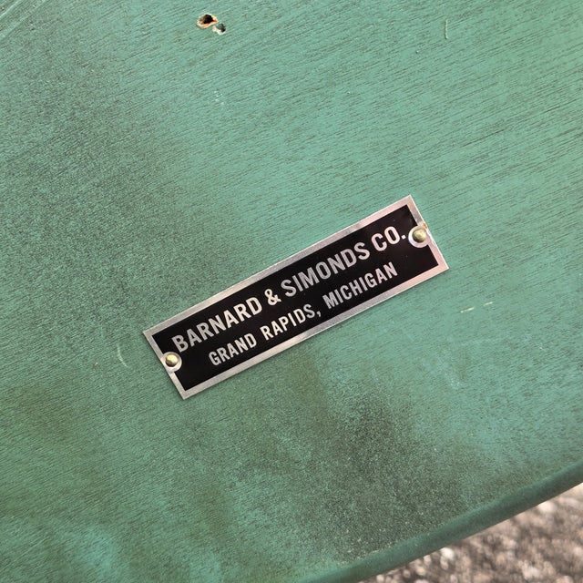 1960s Vintage Windsor Writing Chair by Barnard & Simonds Co. In Green For Sale - Image 13 of 15