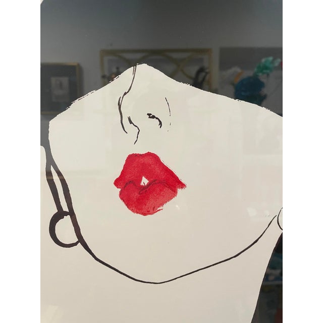 French 1970s Rene Gruau Le Rouge Baiser Lithograph For Sale - Image 3 of 7