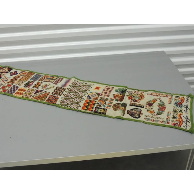 Boho Chic Antique Tapestry and Embroidery Sampler Textile For Sale - Image 3 of 5