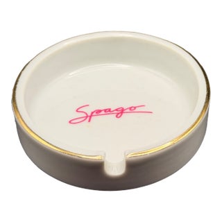 Vintage Spago La Gold-Rimmed Porcelain Ashtray For Sale