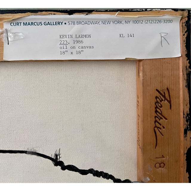 Paint Kevin Larmon, Minimalist Black Oil Painting, Collage, Mixed Media on Canvas Kevin Larmon, 1985-1986 For Sale - Image 7 of 12