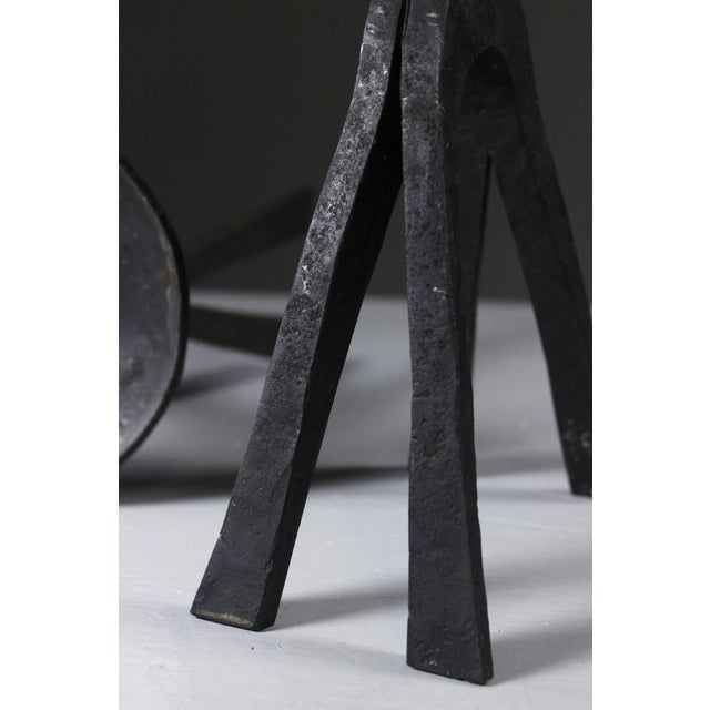 Mid-Century Modern French Brutalist Candleholders in Wrought Iron, Set of 2 For Sale - Image 12 of 15