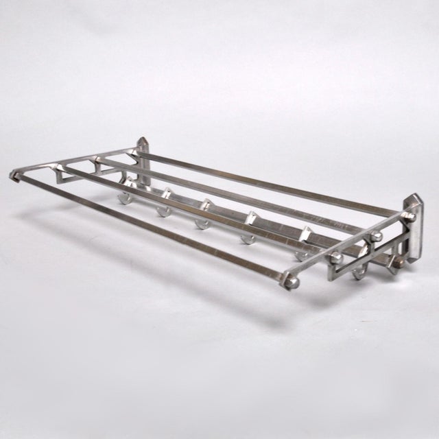 Silver Vintage Art Deco Coat Rack in Aluminum, 1950s For Sale - Image 8 of 9