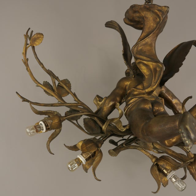 Gold Baroque Bronze Angel Chandelier, Vienna, 1900s For Sale - Image 8 of 17