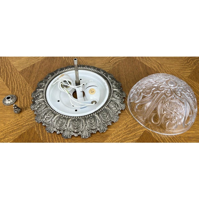 Vintage Ceiling Lamp in Brass and Glass For Sale - Image 12 of 13