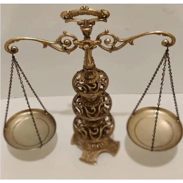 1960s 1960s Hollywood Regency Ornate Decorative Filigree Balance Scale For Sale - Image 5 of 12