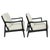 Danish Modern pair of solid ebonized Cuban Mahogany lounge armchairs by Ole Wanscher designed for France and Daverkosen...