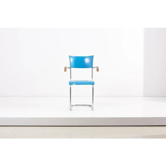 Bauhaus Blue Chairs from Mucke Melder, Germany, 1930s, Set of 4 For Sale - Image 3 of 18