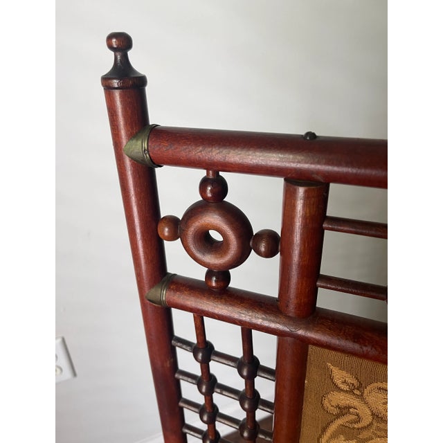 Brown Late 19th Century Victorian Stick and Ball Fireplace Screen For Sale - Image 8 of 12