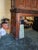 Wood Majestic 9 Feet Vintage 19th Century 3 Tiers (Pieces) Carved Wood With 3 Pieces of Marble Fireplace For Sale - Image 7 of 8