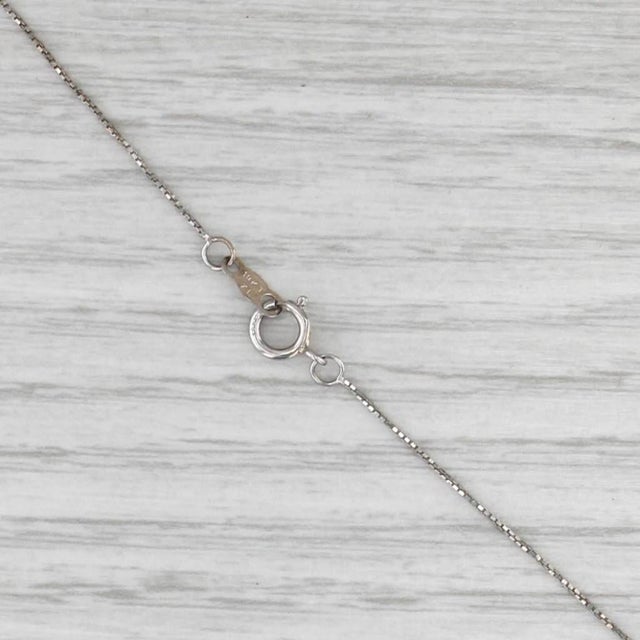 2010s 0.83ctw Floating Diamond Halo Pendant Necklace 14k White Gold 18.75" Box Chain For Sale - Image 5 of 9