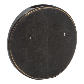 Shagreen Vase With Brass Details by R&y Augousti For Sale