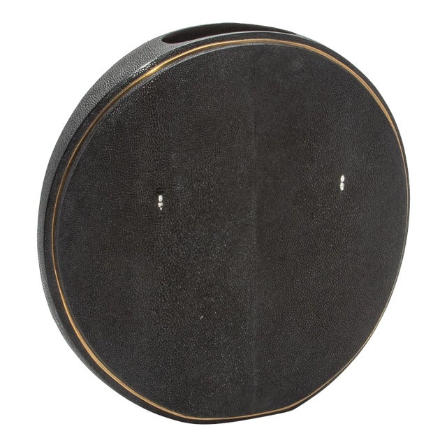 Shagreen Vase With Brass Details by R&y Augousti For Sale