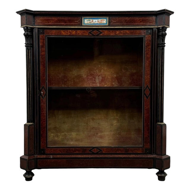 19th Century Antique Victorian Ebonised Pier Cabinet For Sale