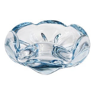 Mid-Century Stella Polaris Bowl in Crystal Glass by Vicke Lindstrand for Orrefors,1960s For Sale