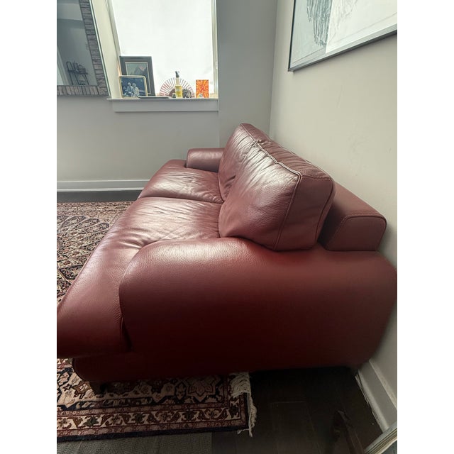Roche Bobois Roche Bobois Italian Leather Sofa - Oxblood/Rust - Excellent Condition For Sale - Image 4 of 6