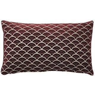 Contemporary Seigaiha Scallop Throw Pillow - 12x19 For Sale