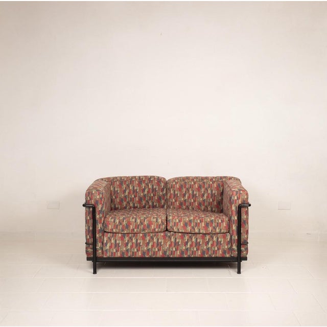 Bauhaus LC2 Sofa by Le Corbusier, Pierre Jeanneret and Charlotte Perriand for Cassina, 1980s For Sale - Image 3 of 18
