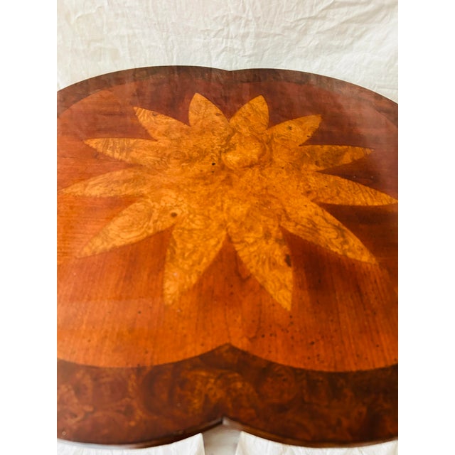 Vintage Maitland Smith Attributed Inlaid Mahogany Side Table For Sale - Image 4 of 7