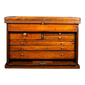 Antique Machinist's Oak Tool Chest c.1920