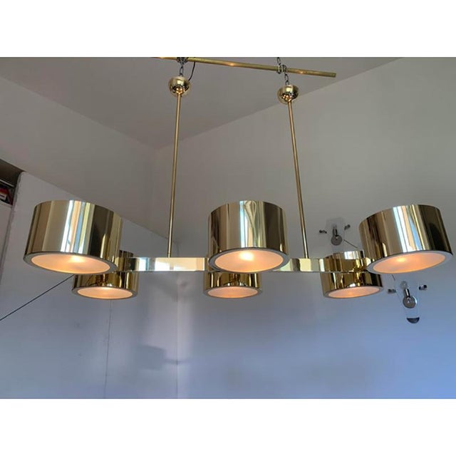 Italian Sputnik Pendant Light in Metal Gold from Stilnovo For Sale - Image 11 of 13