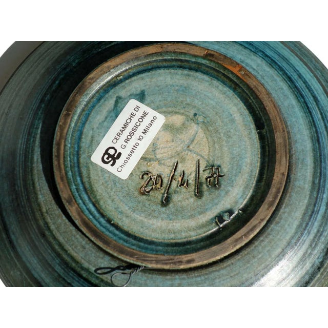1970s Abstract Art Pottery Gres Plate by Giuseppe Rossicone, 1970s For Sale - Image 5 of 6