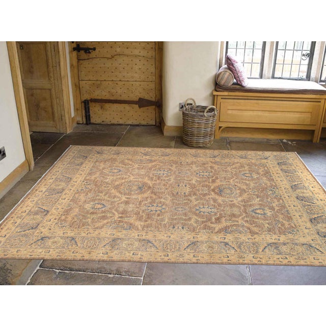 Modern Pasargad Home Denver Brown Wool Area Rug- 9' 4" X 9' 7" For Sale - Image 3 of 3