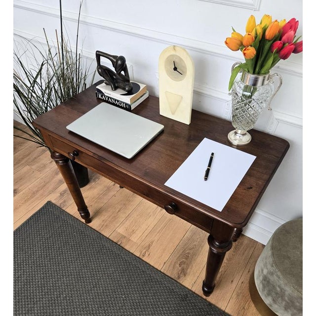 Antique Italian Rustic Walnut Kitchen Table, 1890s For Sale - Image 5 of 9