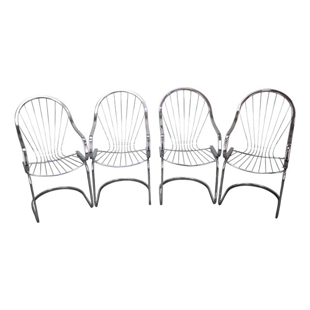 Chrome Dining Chairs by Gastone Rinaldi for Rima, Italy, 1970s, Set of 4 For Sale