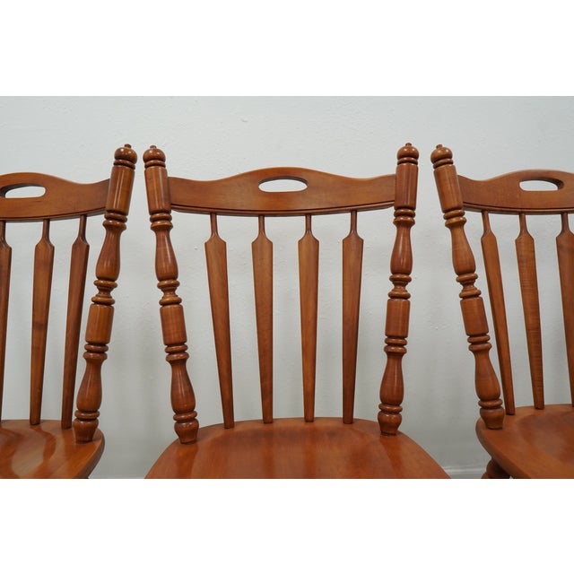 Vintage Tell City Early American Colonial Solid Wood Dining Chairs (Set of 8) For Sale - Image 14 of 17
