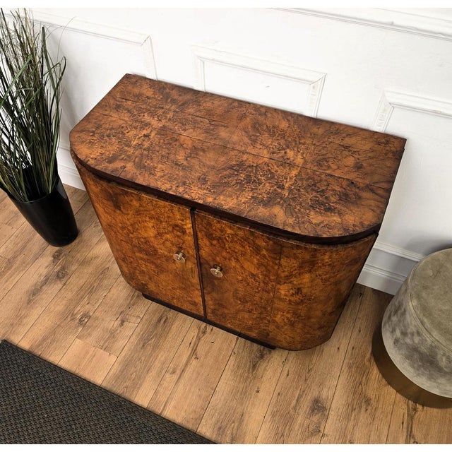 Mid-Century Modern Italian Bar Cabinet in Burl Wood, 1970s For Sale - Image 11 of 12