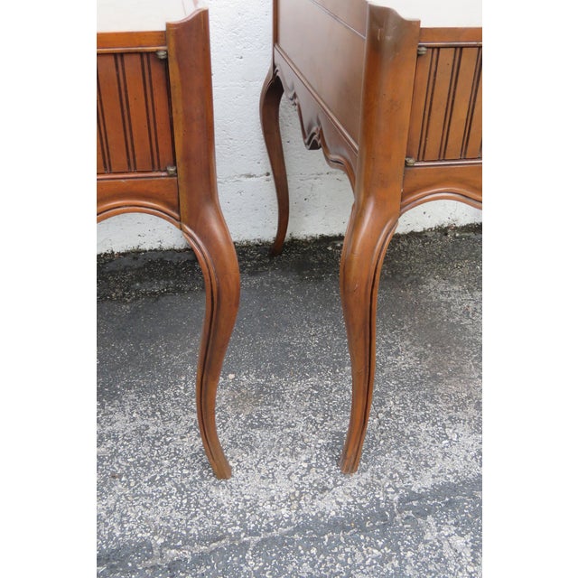 Baker French Burlwood Side End Lamp Accent Tables a Pair For Sale - Image 12 of 12