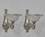 Art Deco 1930s French Art Deco Petitot & Ezan Nickeled Bronze Floral Frosted Glass Wall Sconces - A Pair For Sale - Image 3 of 12