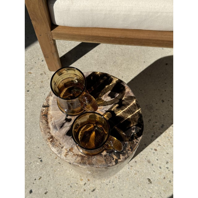 Multicolored Petrified Wood Side Table For Sale - Image 3 of 18