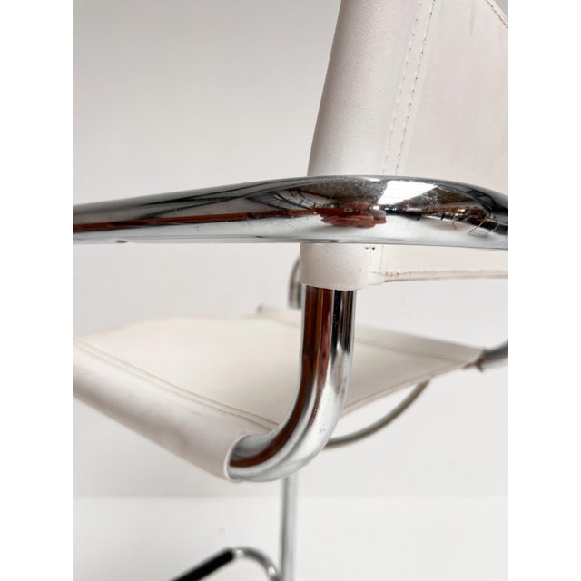 Metal Leather Bar Stools attributed to Mart Stam, 1970s, Set of 2 For Sale - Image 7 of 16
