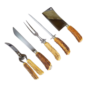 Vintage 5-Piece Carving Set With Box - Baron Solingen Germany 1950s