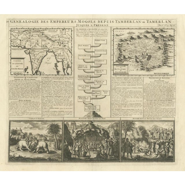 Traditional Antique Map of the Empire of the Great Mogol and the Kingdom of Kachimere For Sale - Image 3 of 6