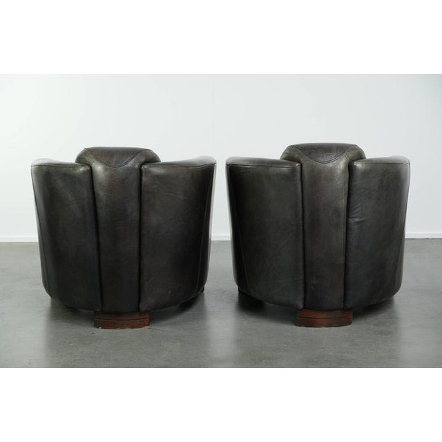 Vintage Club Chairs in Cowhide Leather, Set of 2 For Sale - Image 3 of 15