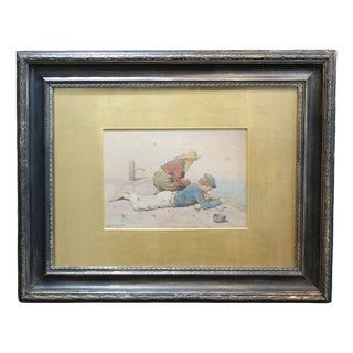 John H. E. Partington, Figurative Composition, 1872, Watercolor, Framed For Sale