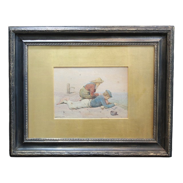 John H. E. Partington, Figurative Composition, 1872, Watercolor, Framed For Sale