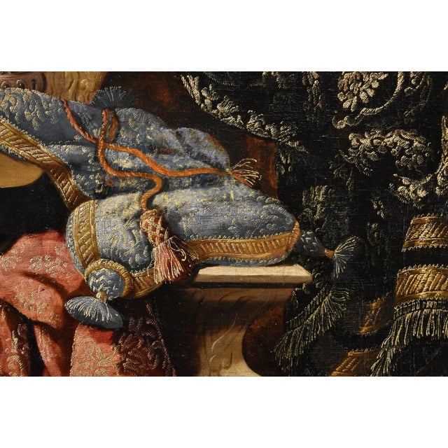 Antonio Tibaldi, Still Life with Rug, 1660, Oil on Canvas, Framed For Sale - Image 11 of 15