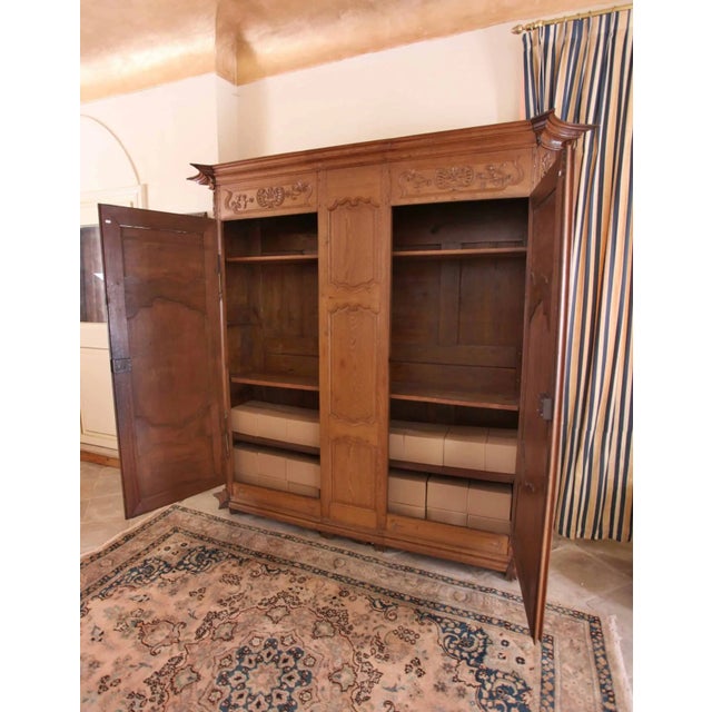 Wood Large Baroque Cabinet with Carvings, 1770 For Sale - Image 7 of 8