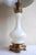 Milk Glass & Brass Two Socket Lamp For Sale - Image 9 of 11
