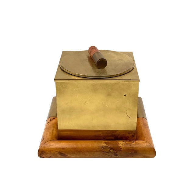 Mid-Century Modern 1970s Mid-Century ModernTommaso Barbi, Brass Luxury Ice Bucket For Sale - Image 3 of 9