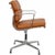 Charles Eames swivel chair model EA-208 upholstered in cognac bizon leather, and with a chrome base and armrests. The...