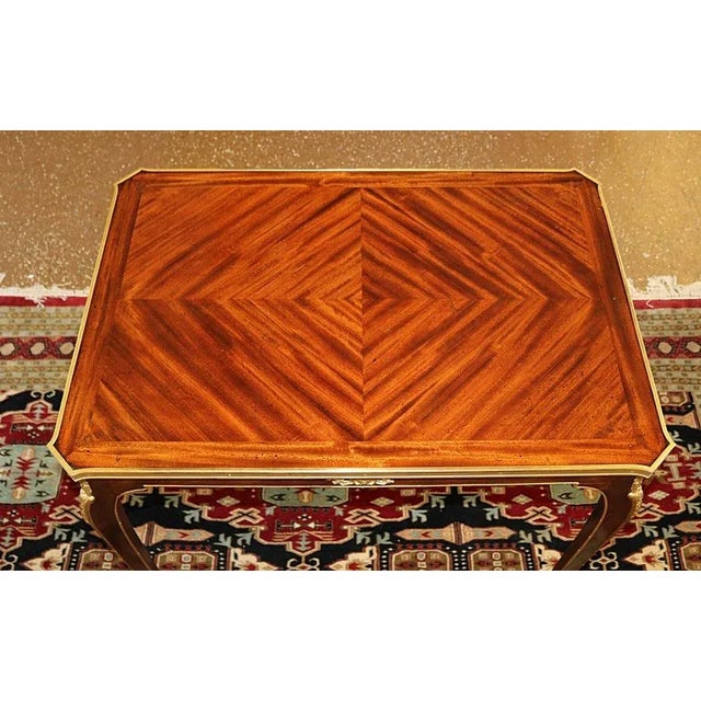 1920s French Louis XV Bronze Mounted Kingwood & Mahogany Writing Table For Sale - Image 10 of 12